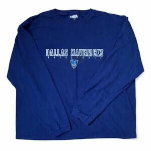 Dallas Mavericks Basketball Long Sleeve Shirt XL NBA Navy Blue Graphic Tee